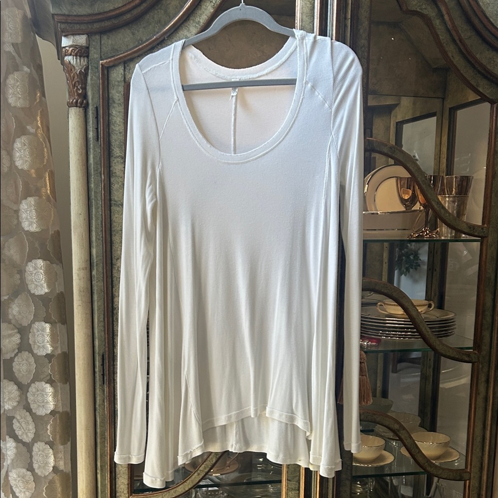 Free People Cream Long Sleeve Tunic